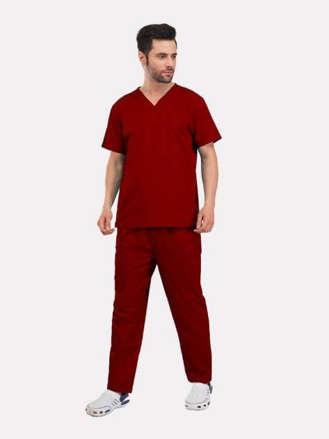 Classic Panel Scrubs Maroon