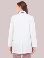 Deep Notch Collar Doctor Lab Coat Dark Grey