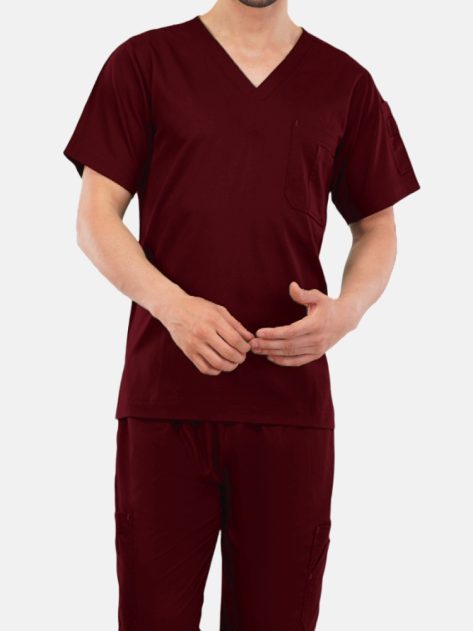 Classic Panel Scrubs Wine