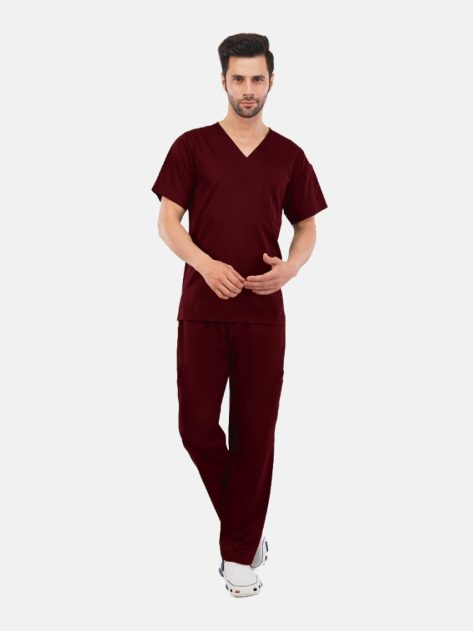 Classic Panel Scrubs Wine